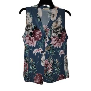 Beacon Sleeveless Floral Blouse Size Medium